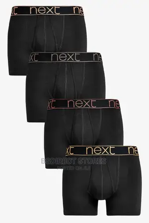 NEXT a-Front Black Bronze Waistband Luxury Boxers Pack of 4