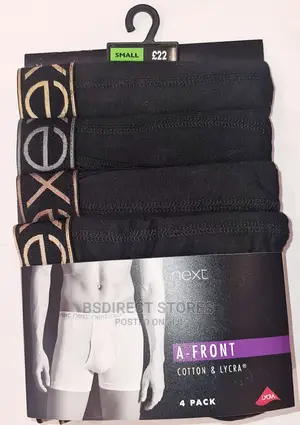 NEXT a-Front Black Bronze Waistband Luxury Boxers Pack of 4