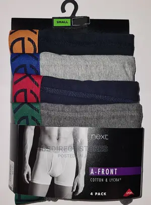 NEXT a-Front Navy/Grey Coloured Waistband Boxers Pack of 4