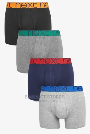 NEXT a-Front Navy/Grey Coloured Waistband Boxers Pack of 4