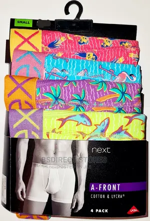 NEXT a-Front Bright Hawaii Luxury Cotton Boxers Pack of 4
