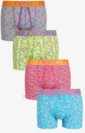 NEXT a-Front Bright Hawaii Luxury Cotton Boxers Pack of 4