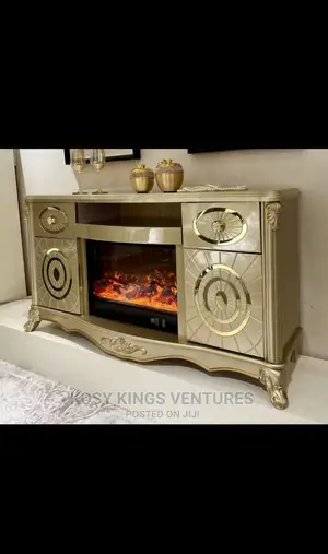 Gold Unique Fireplace Tv Stand