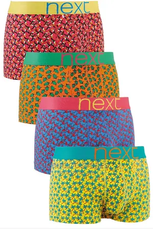 NEXT Hipsters ALOHA Pattern Luxury Cotton Boxers Pack of 4