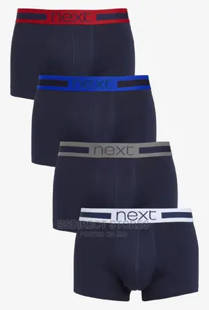 NEXT Hipsters Navy Colour Waistband Luxury Boxers Pack of 4