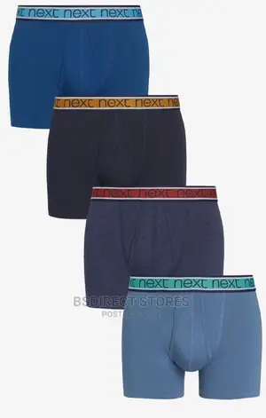 NEXT a-Front Blue Colour Waistband Luxury Boxers Pack of 4