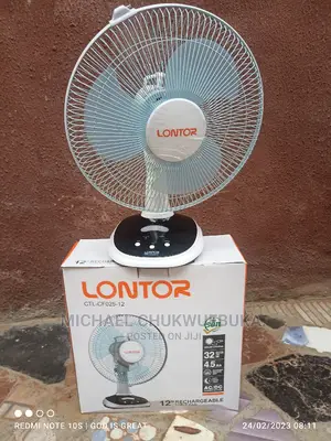 Lontor 12" Rechargeable Table Fan