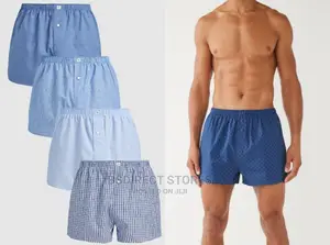 NEXT Blue Pattern Woven Luxury 100% Pure Cotton Men Boxers