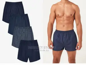 NEXT Navy Pattern Woven Luxury 100% Pure Cotton Men Boxers