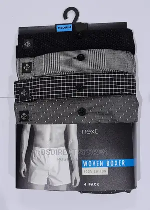 NEXT Grey Pattern Woven Luxury 100% Pure Cotton Men Boxers