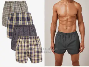 NEXT Brown Check Woven Luxury 100% Pure Cotton Men Boxers