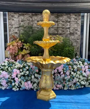 6 Feet Tall Gold Water Fountain Rental Service