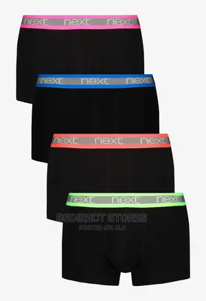 NEXT Black Colour Waistband Hipsters Luxury Boxers Pack of 4