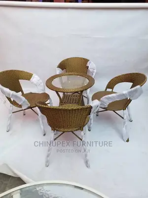 Outdoor/Eatery/Garden Rattan Chairs and Table 4 Seaters