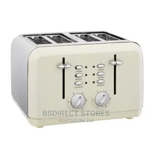 Essentials Wide Slot 4 Slice Toaster Adjustable Browning