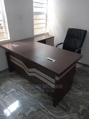 Quality L-Shaped Executive Wooden Office Table.