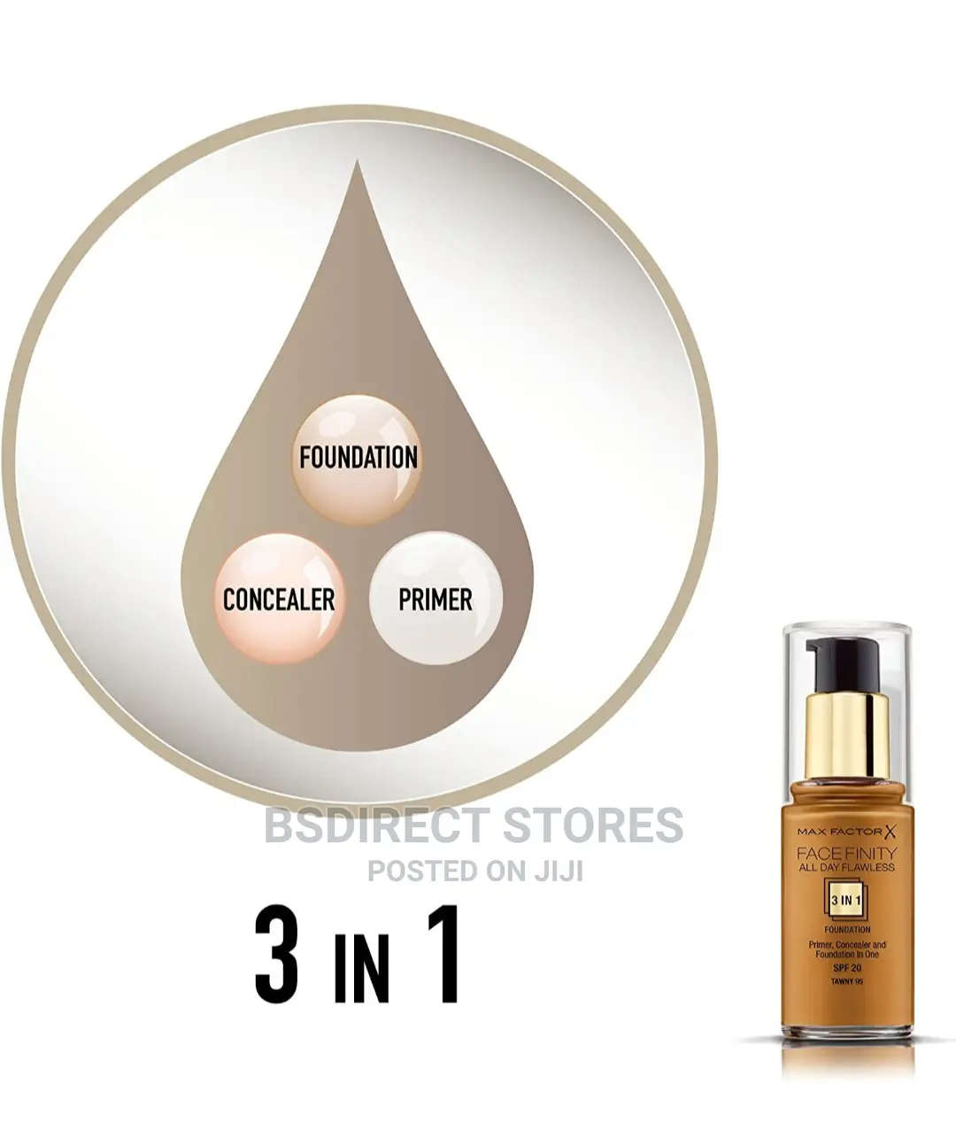 Max Factor Facefinity 3in1 Flawless Foundation 95 Tawny 30ml