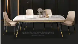 Marble Countertop Dining Table and 6 Chairs