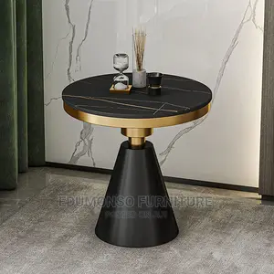 Round Side Table With Rock Slab Top