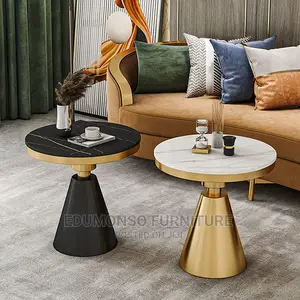 Round Side Table With Rock Slab Top