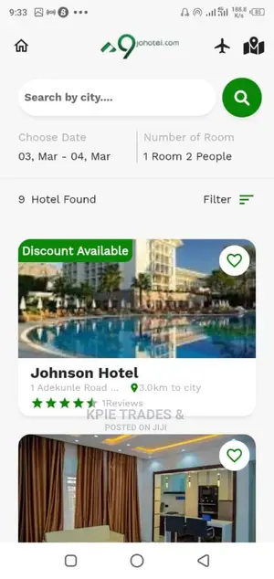 Web Mobile App for Hotels, Travel Agency, Apartments