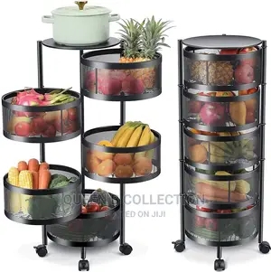 Rotating Fruits and Vegetables Metal Storage Rack.