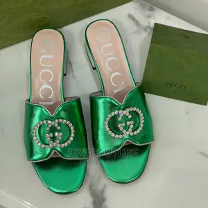 Original GUCCI Leather Slippers Available in Store