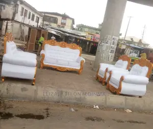 7 Seater of Royal Leather White Chairs