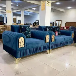 Luxury 7 Seater Living Room Fabric Made Sofa Chair.