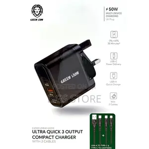 Green Lion Ultra Quick 3 Output Compact 50w With 2 Cable