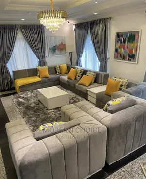 L-Shaped Sofa With Two Extra Single Seater