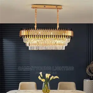 Luxury Ceiling Mounted Crystal Dropping Chandelier Light. 