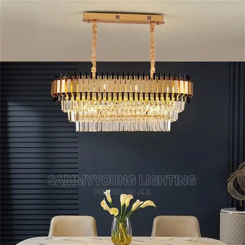 Luxury Ceiling Mounted Crystal Dropping Chandelier Light. 