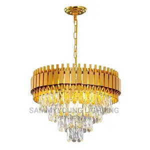 Luxury Ceiling Mounted Crystal Dropping Chandelier Light.