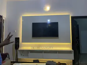 Tv Console With Floating Shelf and Lighting