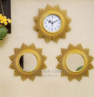 Mirror and Clock 3pcs in a Sets Fashion Home Decoration Set