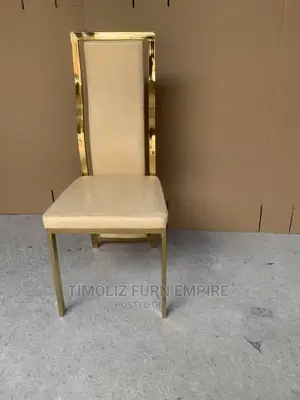 Classic Modern Dining Chair With Golden Frame.