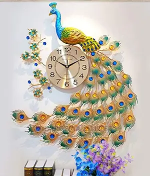 Wall Clock Modern Peacock Wall Gold Design Clock