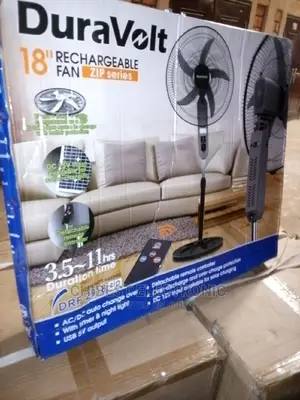 Brand New Duravolt Rechargeable Solar Battery Fan 18 Inches