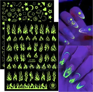 Glow in the Dark Luminous Butterfly Rose Nail Stickers