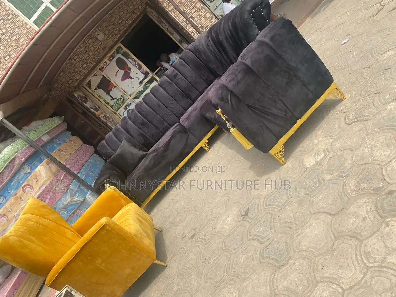 L Shape With 2 Singles Sofas Chairs