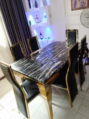 Gold Marble Dining Table 6chiars