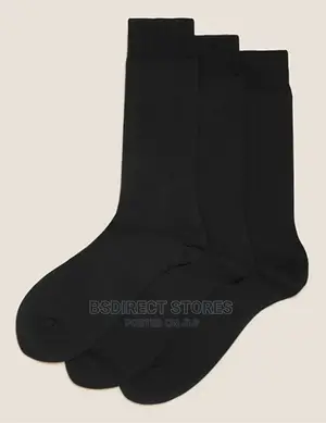Marks and Spencer Black 3pk Luxury Egyptian Cotton Rich Sock