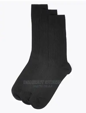 Marks And Spencer BLACK 3 Pack Luxury Lambswool Smart Socks
