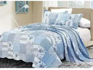 Cotellia Moonstar Blue Luxury Embroidery Bedspread Superking