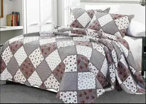 Cotellia Moonstar Brown Embroidery Bedspread Super King Size