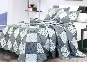 Cotellia Moonstar Black/White Embroidery Bedspread Superking