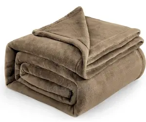 Bedsure Camel Fleece Bedspread King Fluffy Flannel Blanket