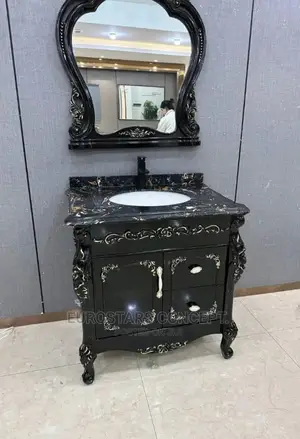 Black Wash Hand Cabinet Basin