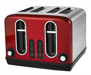 George Home RED Stainless Steel 4 Slice Deep Slots Toaster